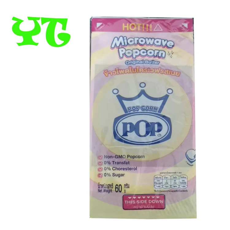 Thailand market  microwave popcorn packaging paper bags / Custom logo print microwave popcorn bag