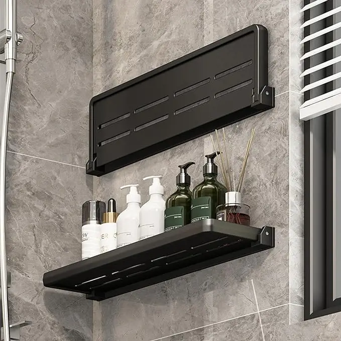 Bathroom Shelves Wall Mounted Foldable Shelf for Bathroom Waterproof Metal Shower Shelf Rack