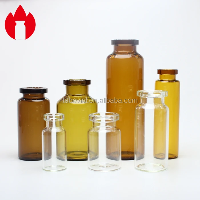 2ml 5ml 7ml 8ml 15ml 10ml 20ml 30ml amber clear pharmaceutical glass vial bottle  Medicinal Injection borosilicate glass vial