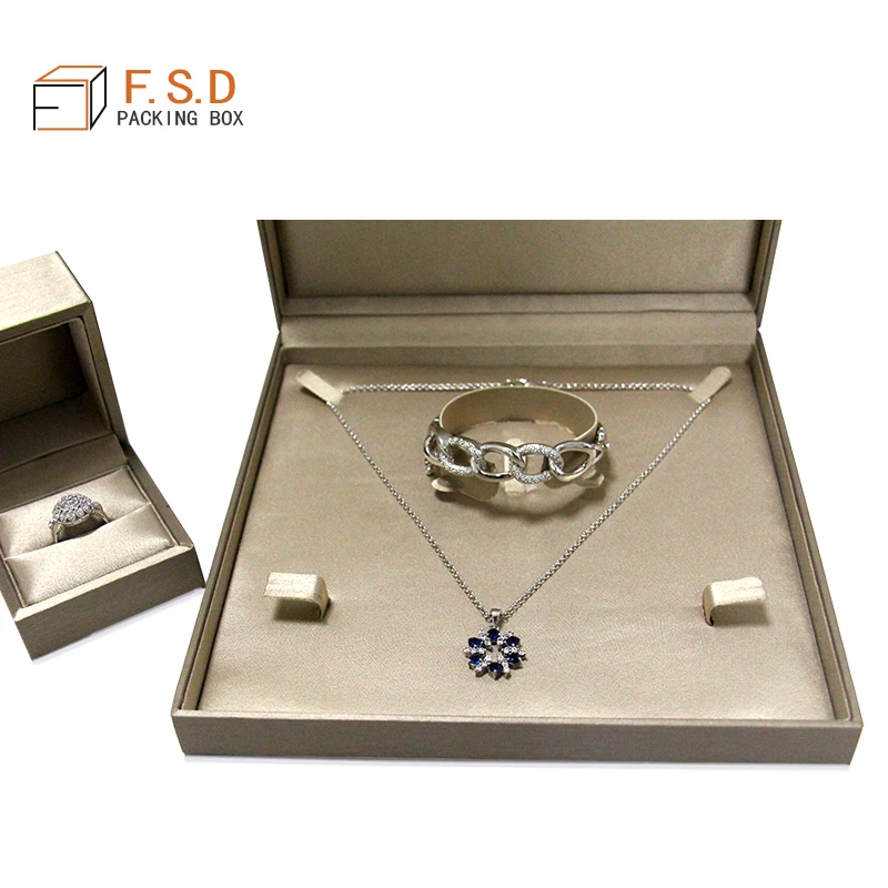 FSD Manufacturers Design Plastic Wholesale Ring Boxes Jewelry Box Pu Leather Custom Logo Jewelry Box