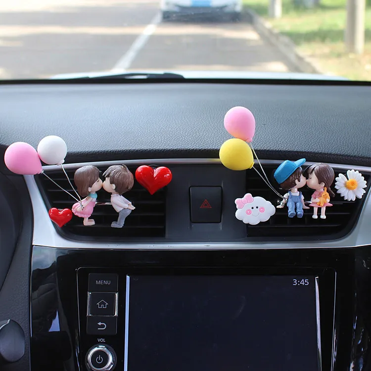 Cartoon Character Doll Cute Couple Balloon Air Conditioning Outlet Perfume Clip Car Freshener Air Perfume Car Ornaments