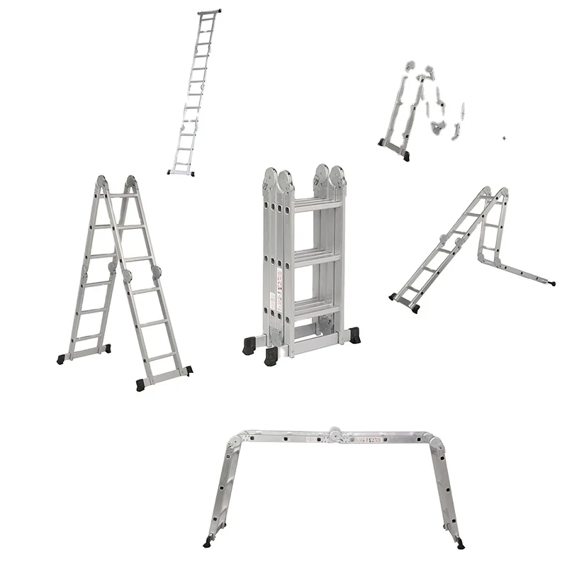Portable Safety Multi-Functional Folding Aluminum Ladder 4*4 Step Multi-Purpose Ladder