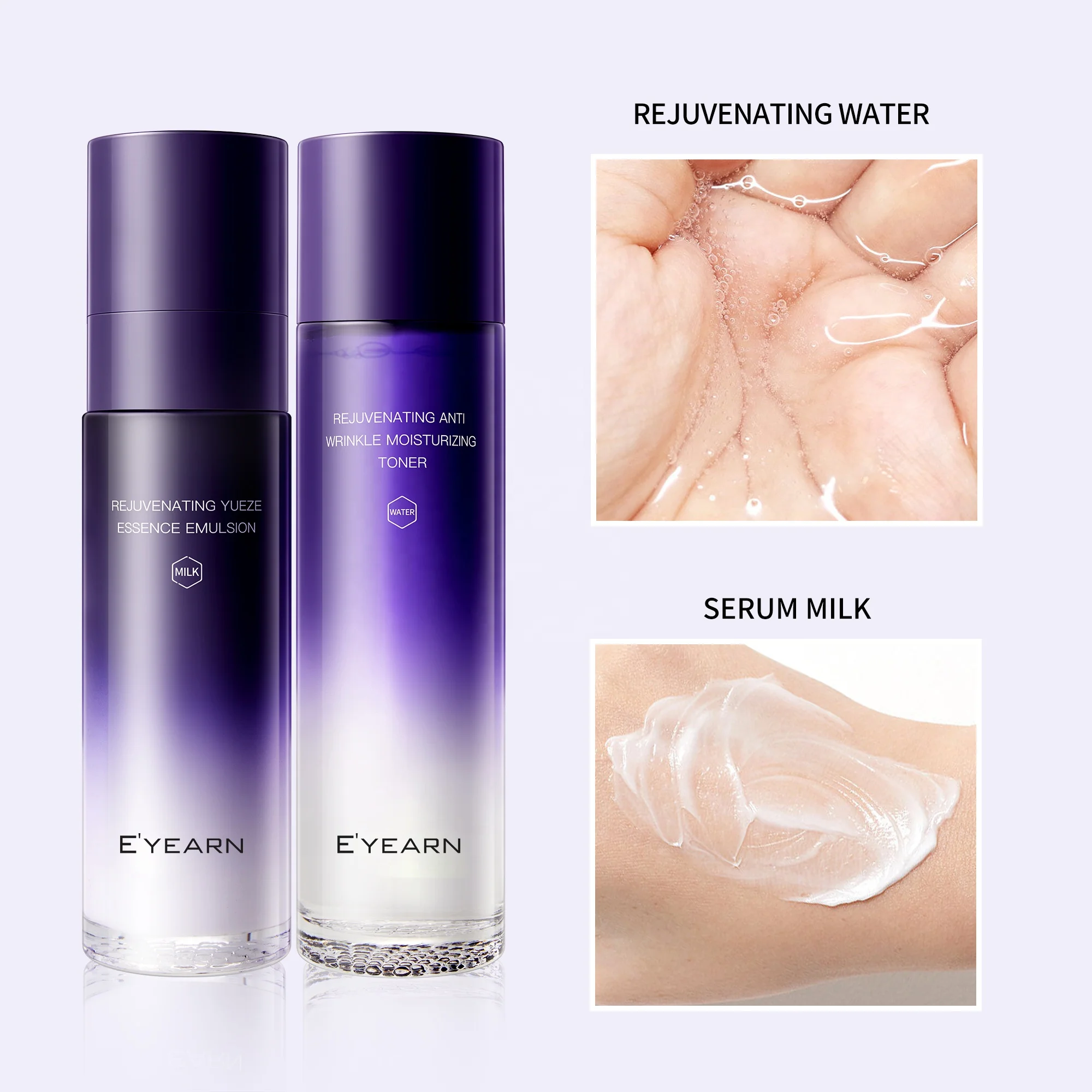 In Stock Facial Toner & Lotion Anti Aging 2-step Skin Care Kit with Ectoin Anti Wrinkle Face Care Set Gift Box