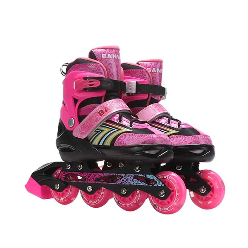Professional Factory Cheap Price Adjustable Flashing Safe Rollers Skate Shoe Multifunctional Kids Adults 4 Wheel Inline Skates