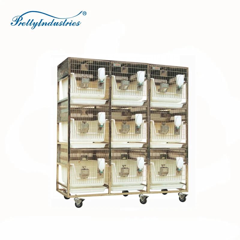 Model RBS53P-6 Stainless Steel New-style Rabbit Cage Experimental Animal Rack with Cage for Laboratory Rabbits