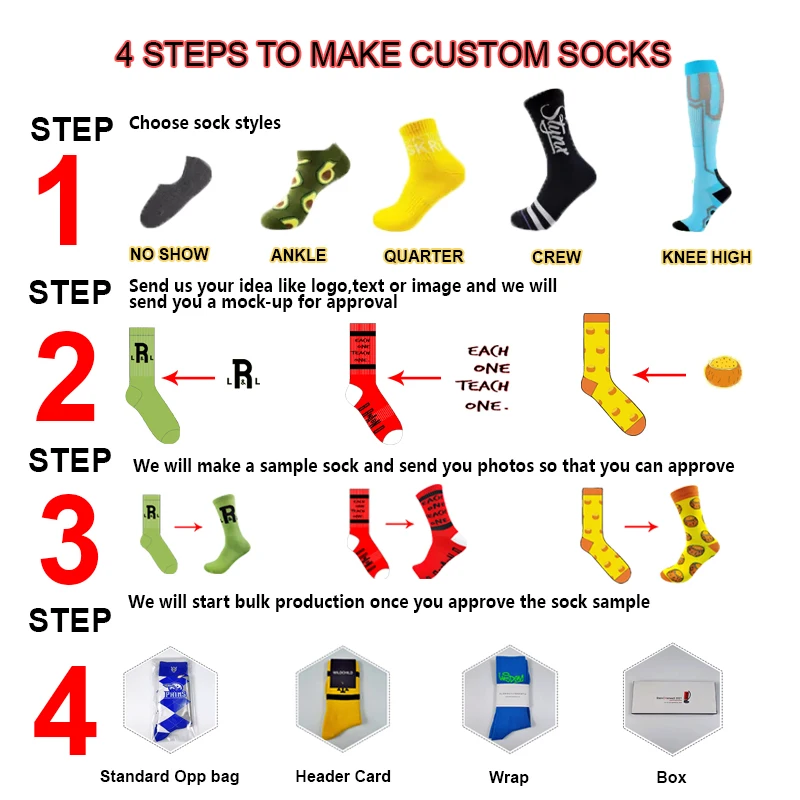 Logo Custom Design Socks Men Custom Socks No MiniMum Order Crew Sport Socks Gym