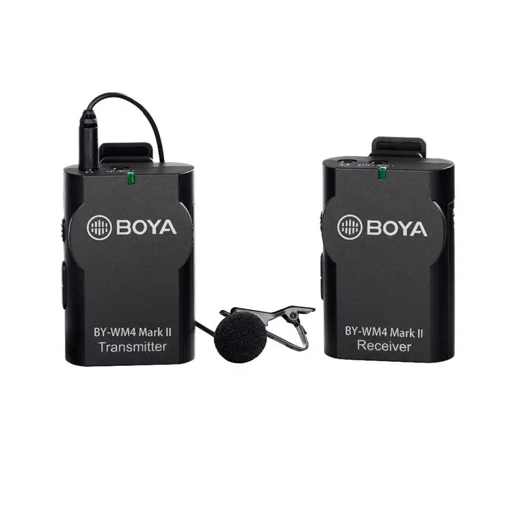 Boya BY-WM4 MK II Wireless Studio Condenser Microphone System Lavalier Interview Mic for iPhone Canon Nikon Camera Smooth 4