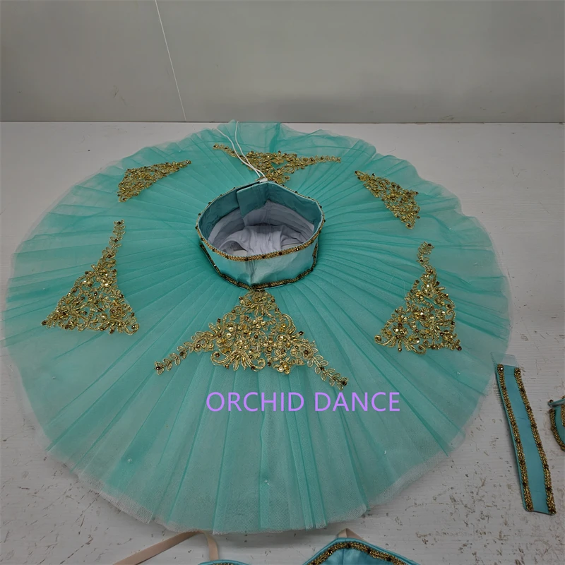 High Quality Unique Design Custom Size 12 Layers Performance Wear Adult Girls green  Professional Ballet Tutus