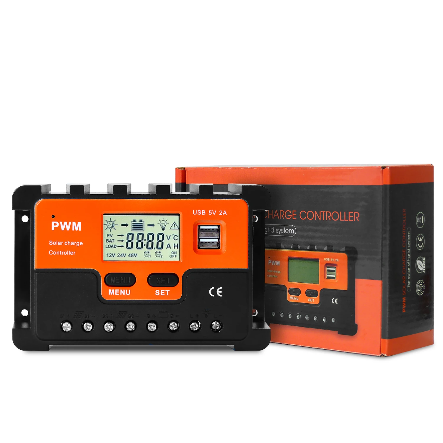 GCSOAR серии FT PWM 60A 50A 40A 30A 20A 10A контроллер солнечного заряда 12/24/48V автоматический