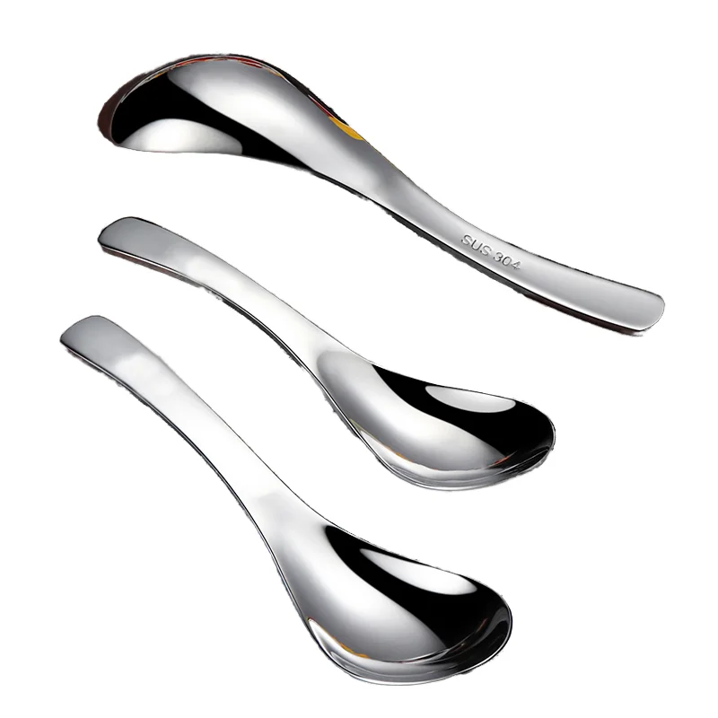 Stainless steel watermelon spoon palace spoon high appearance level rice spoon tableware thickened tablespoon household large