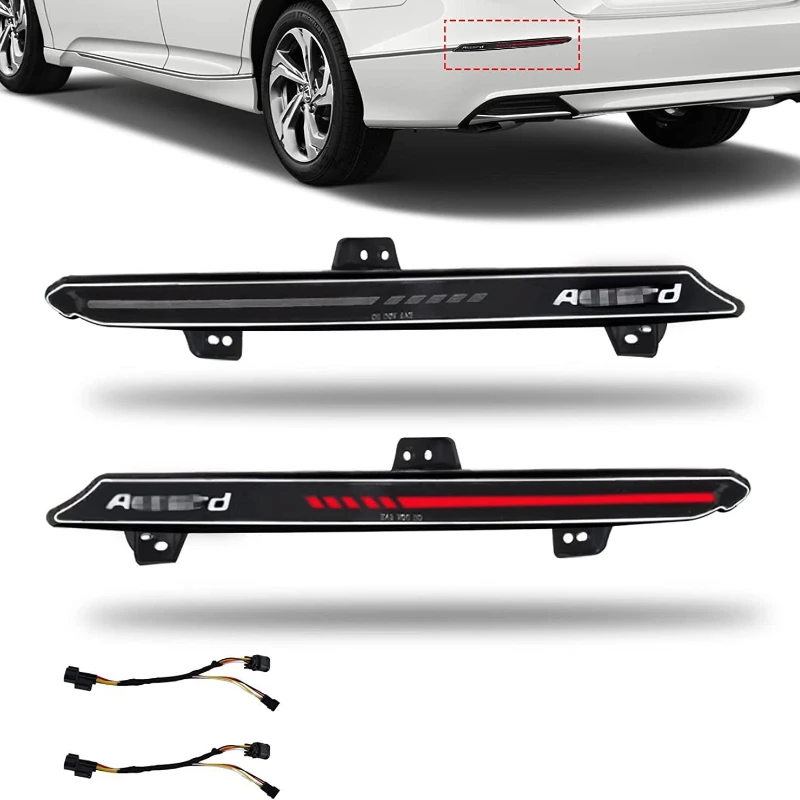 LED Rear Bumper Brake Light Turn Signal lamp Smoke Lens for Honda Accord 10th 2018-2022