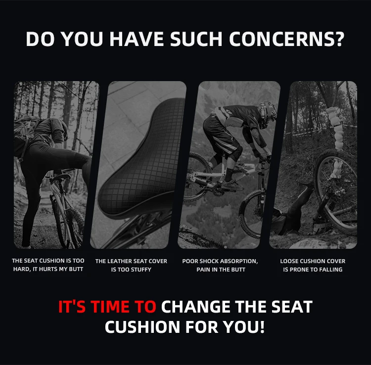 Bicycle cushion cover mountain bike thickened 3D seat cover riding equipment accessories comfortable saddle cushion