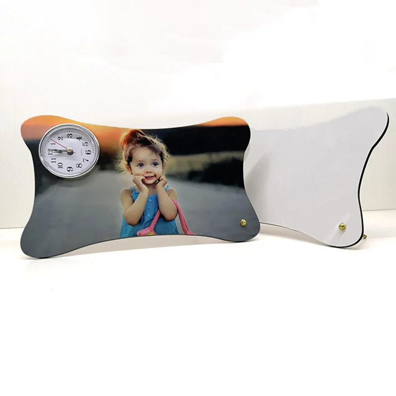 Rectangle sublimation desktop clock custom wooden table clock factory