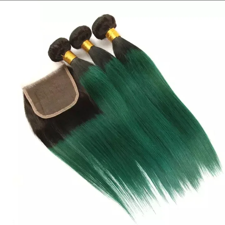 
Kbeth Human Hair Extension with Multi Color for Black Beautiful Women Fashion Straight Green Red Blue Ombre Colors Extensions 