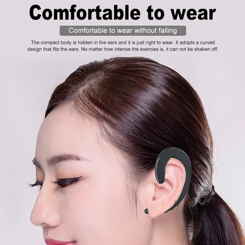 
Invisible Ear Hook Wireless Headphone blue tooth New Technology Bone Conduction Earphone Waterproof with charging case 