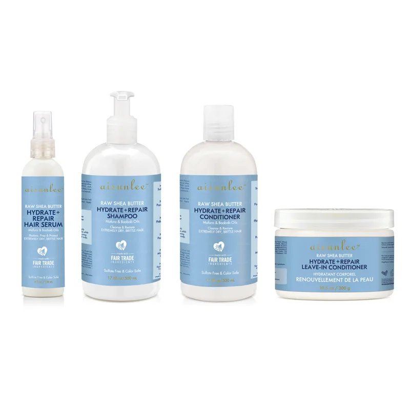 Private Label Shea Butter Hair Shampoo And Conditioner Organic Hair Care Treatment Shea Butter Repairing Hair Mask