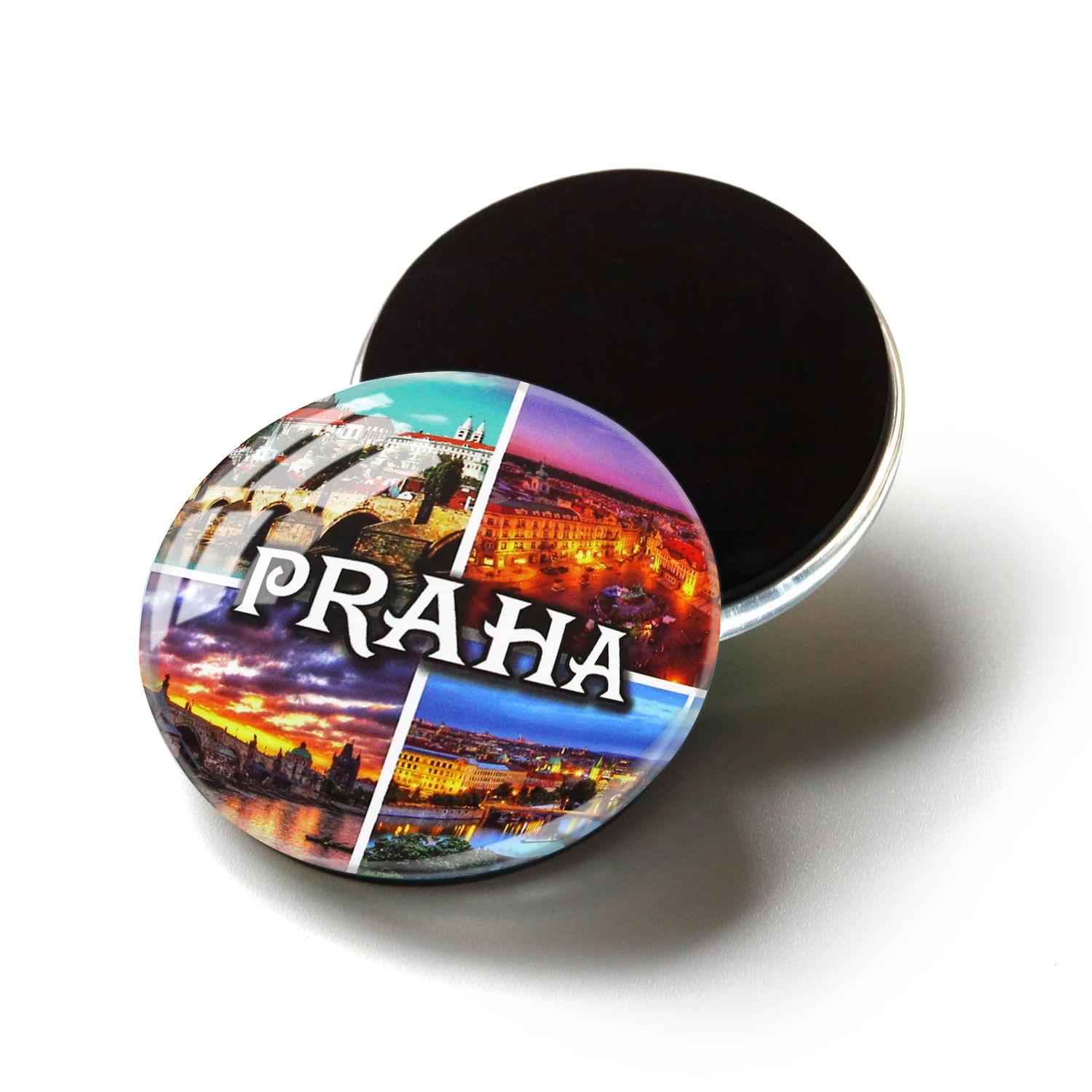 Brno Praha Czech Republic Fridge Magnet Square Custom Photo Print Prague Souvenir Gift Landmark Crystal Landmark Magnet