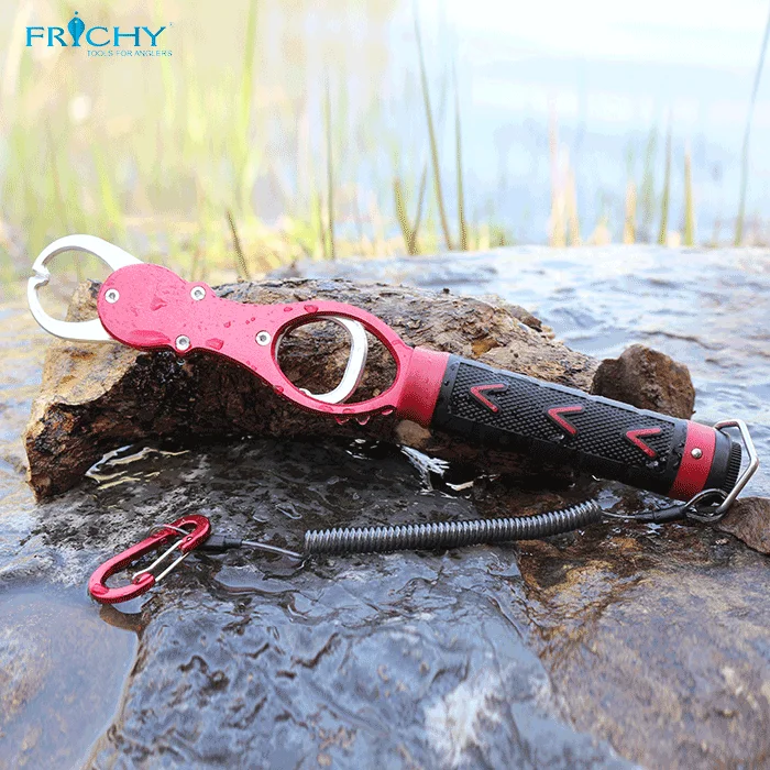 X31 Comfortable Rubber Handle And Light Weight Portable Aluminum Fish Lip Grip With Scale