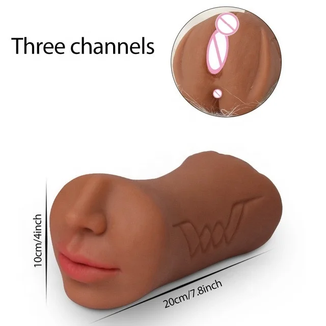 Hot selling 3-channel male masturbator pocket vulva artificial vagina anal mouth sex toys for men masturbating