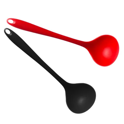 wholesales flatware big size 29cm pure color BPA free heat resistant non stick food grade silicone soup spoon