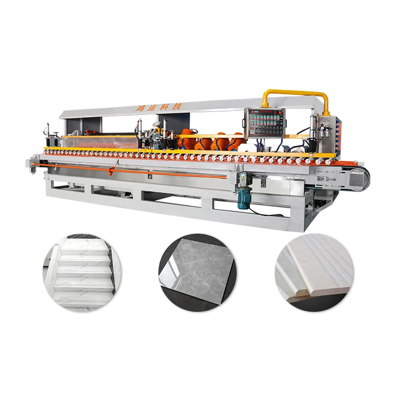 Hongyi China new multi heads ceramic tile polishing line machine marble slab stone and granite automatic polishing machine