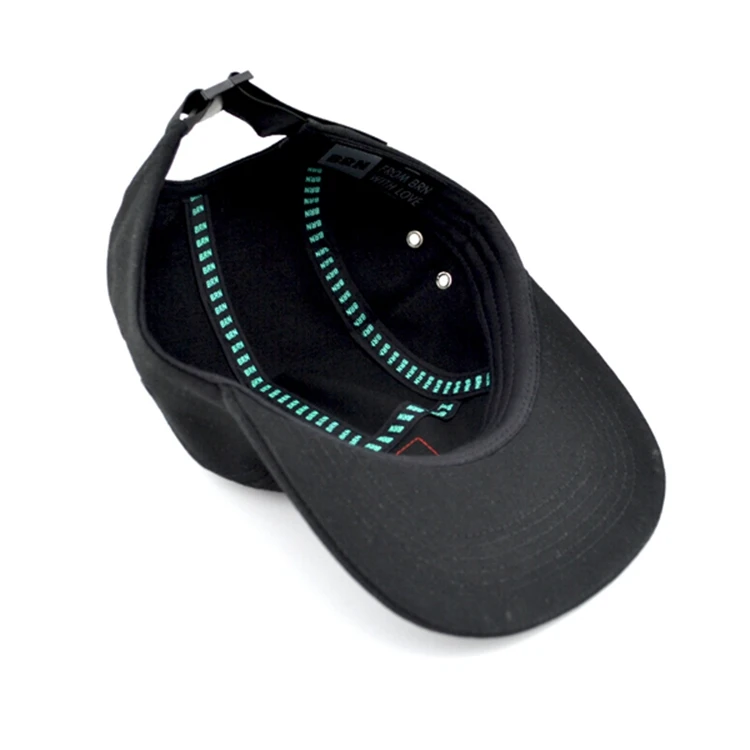 High Quality Custom Black Leisure 5 Panel  Cap