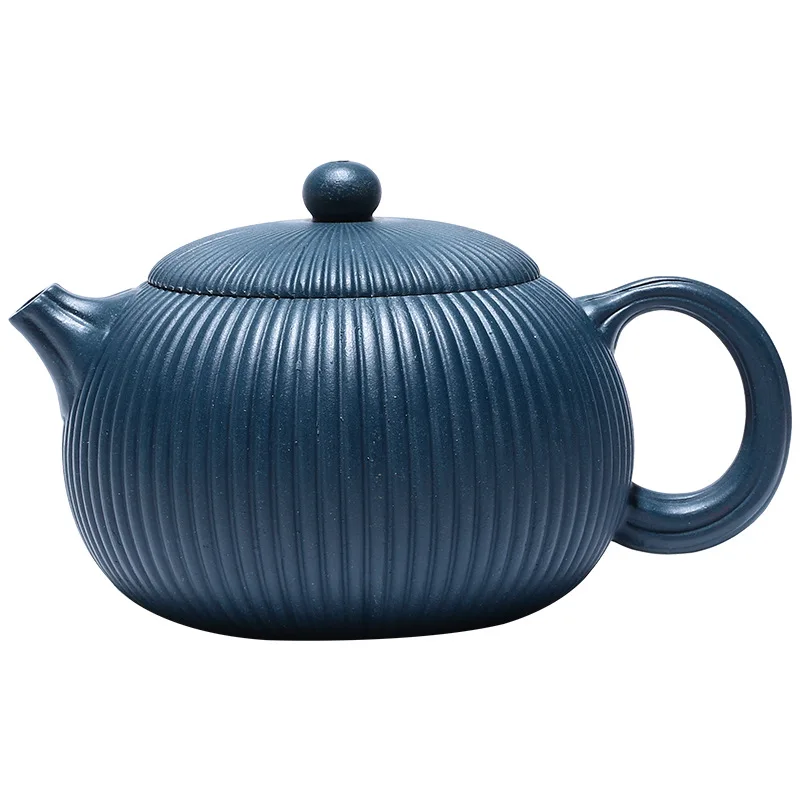 Chinese Yixing Asiatic Apple Tea  Beauties Handmade Purple Grit Azure Clay Teapot Customized Handicraft Gifts Set