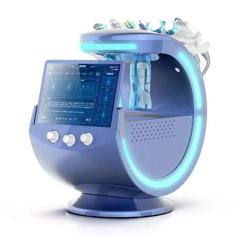 Популярная 7 функций водяная дермабразия smart ice blue с анализатором кожи beauty machine