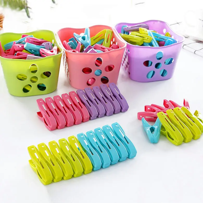 Multifunctional 30pcs Plastic Clothes Pegs Laundry Clothespin Quilt Towel Clips Spring Basket Cabides Hanger Shoes Storage
