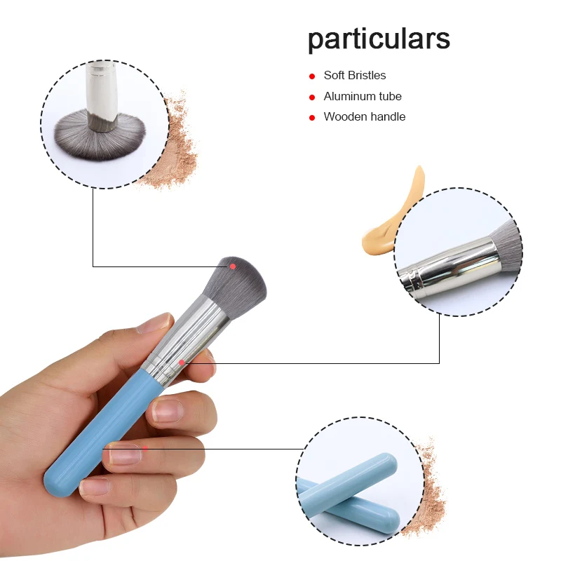 16pcs Pro Makeup Brush Private Label Custom Aluminum Ferrule Wood Handle Oval Makeup Brush Set Makeup Brushes Blending