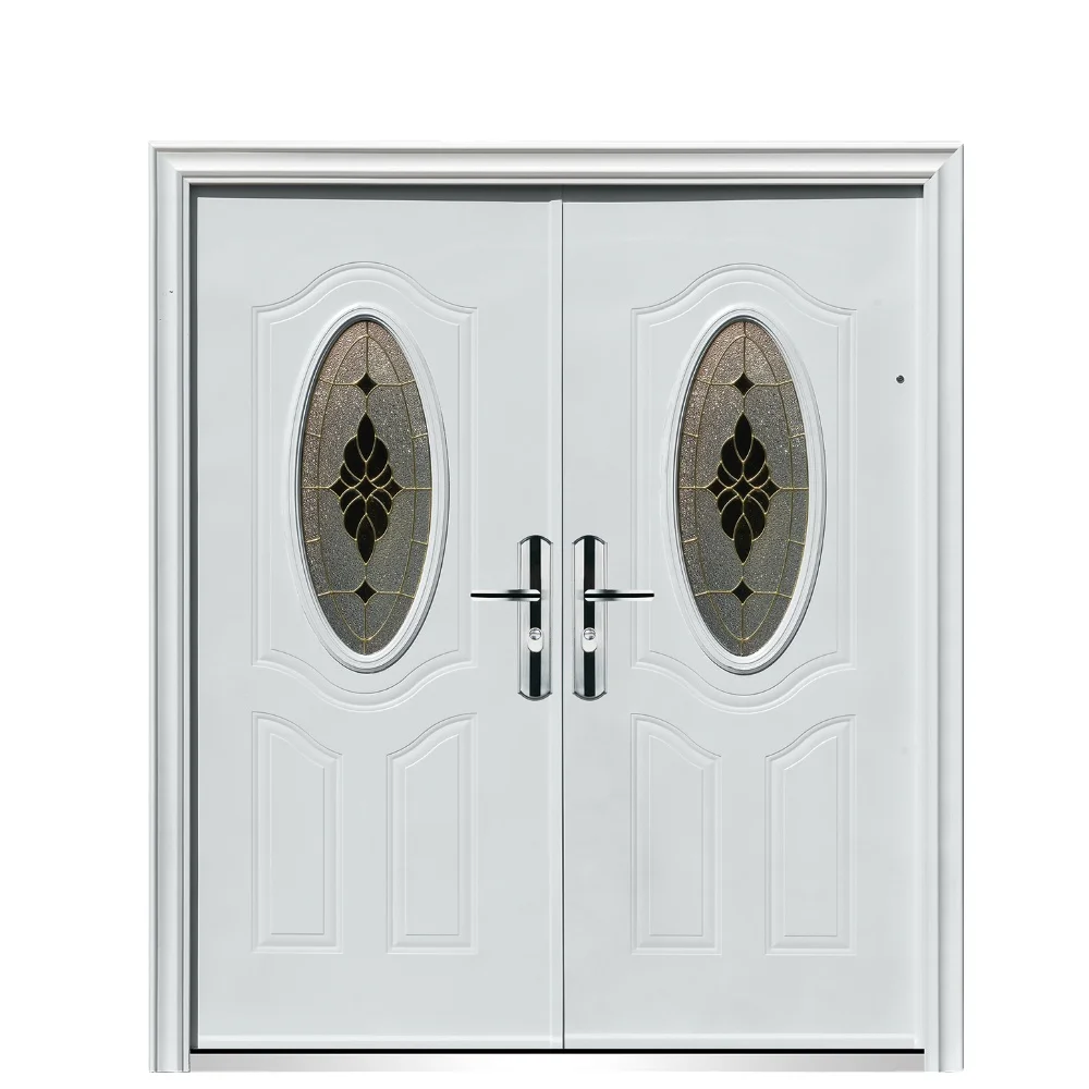 Popular in Nepal Market High Quality Security Interior Steel Door with Homes Door Design