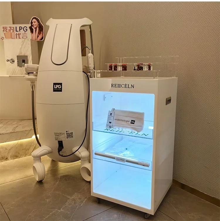 Yicheng Beauty New Arrival Custom logo Skin Management Trolley Cart Display Rack Salon Storage With High Quality