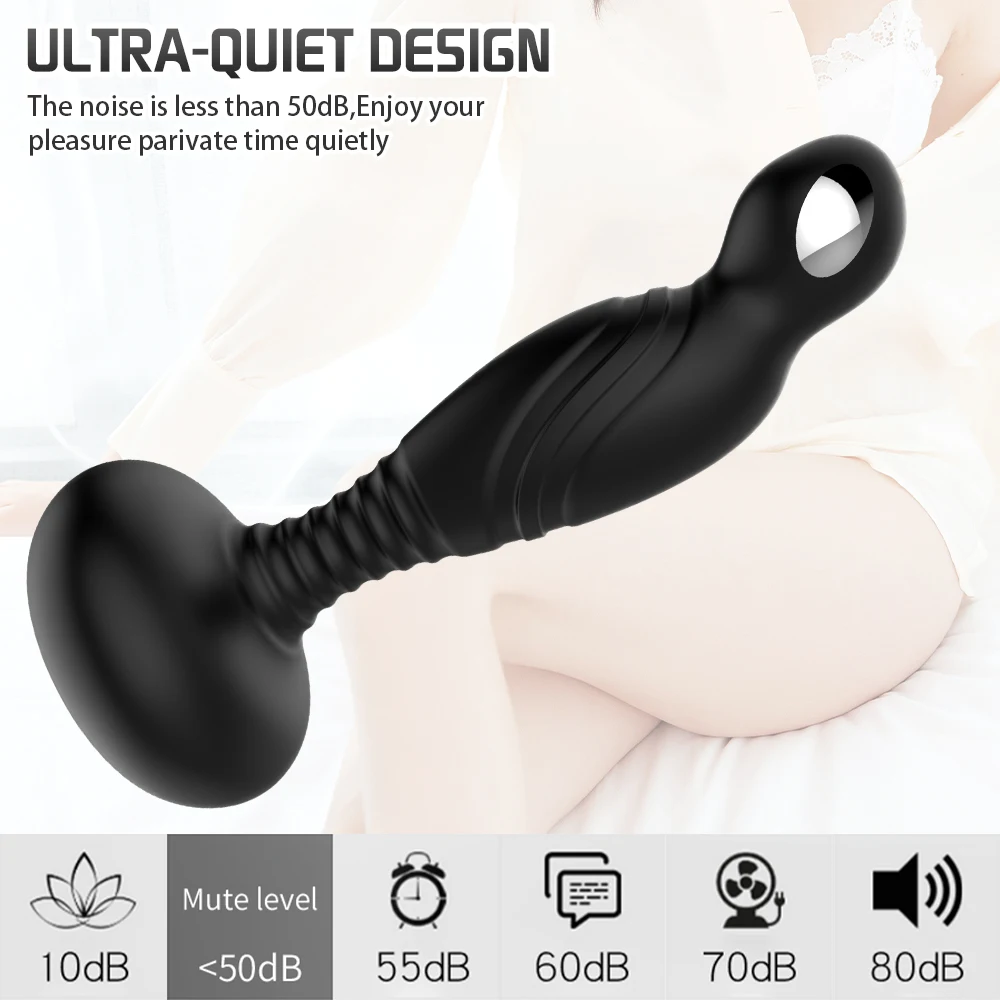 Remote Control Electric Shock Prostate Massage Wiggle Anal Plug Finger Vibrator Male Masturbator Sex Toys for Men