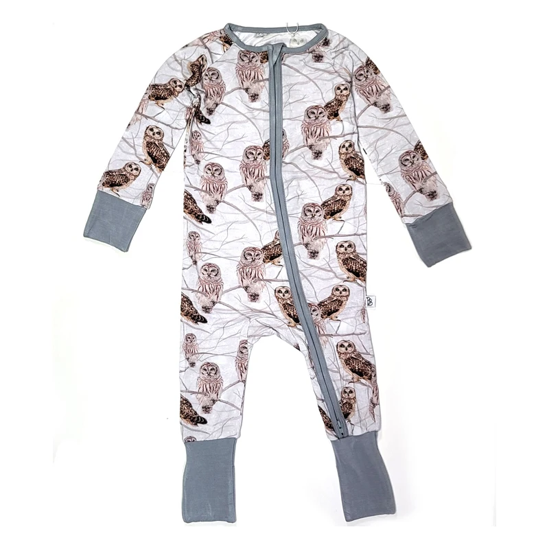 Newborn Baby Clothes Long Sleeve Footless Romper Jumpsuit 2 Way Zipper Footless Pajamas