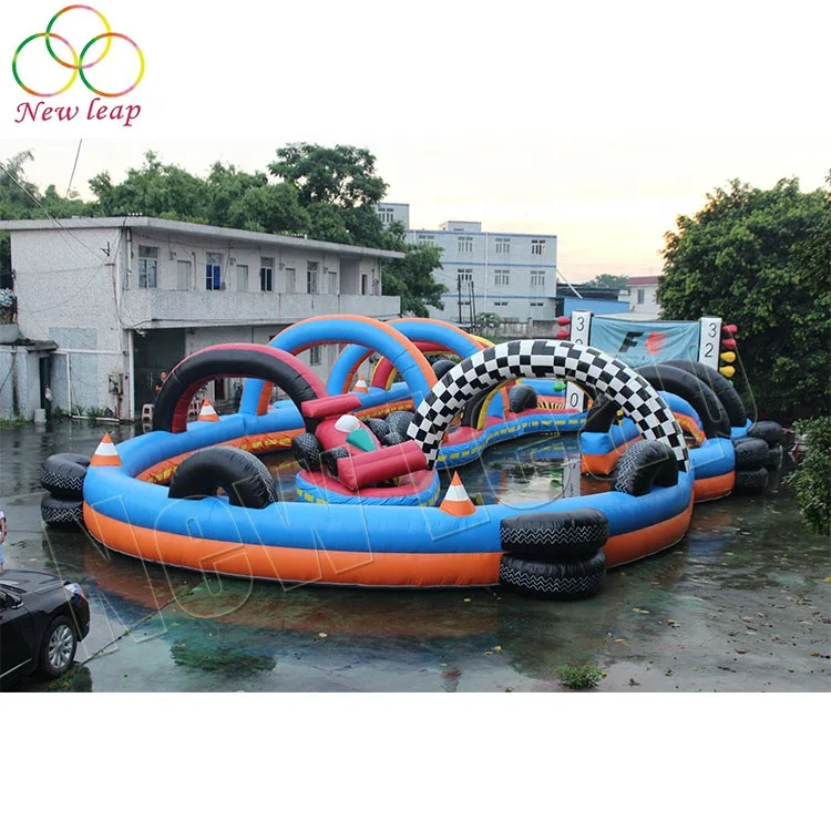 Customizable Outdoor Inflatable Go Kart Race Track Giant Inflatable Zorb Ball Race Track Repair Kits Printed Playground Sale Use