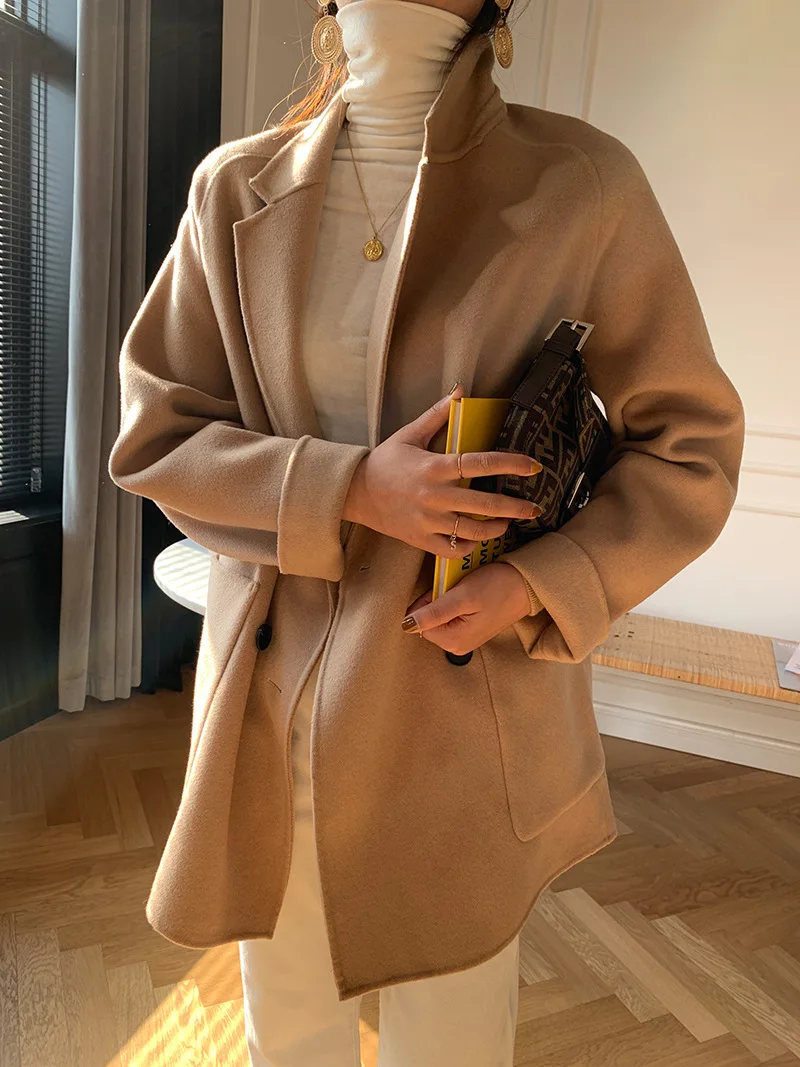 2021 autumn winter new South Korea Dongdaemun double-sided multi-match short coat woman