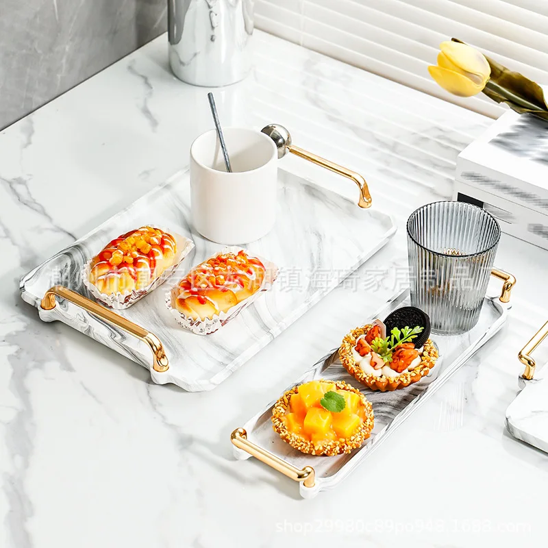 Tea Tray Light Luxury High-end 2023 New Cup Water Rectangular Home Beauty Salon Living Room Coffee Table