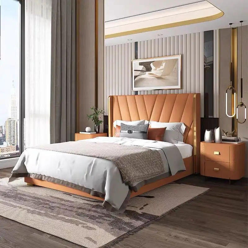Multifunction king size wooden upholstered design beds frame bedroom furniture