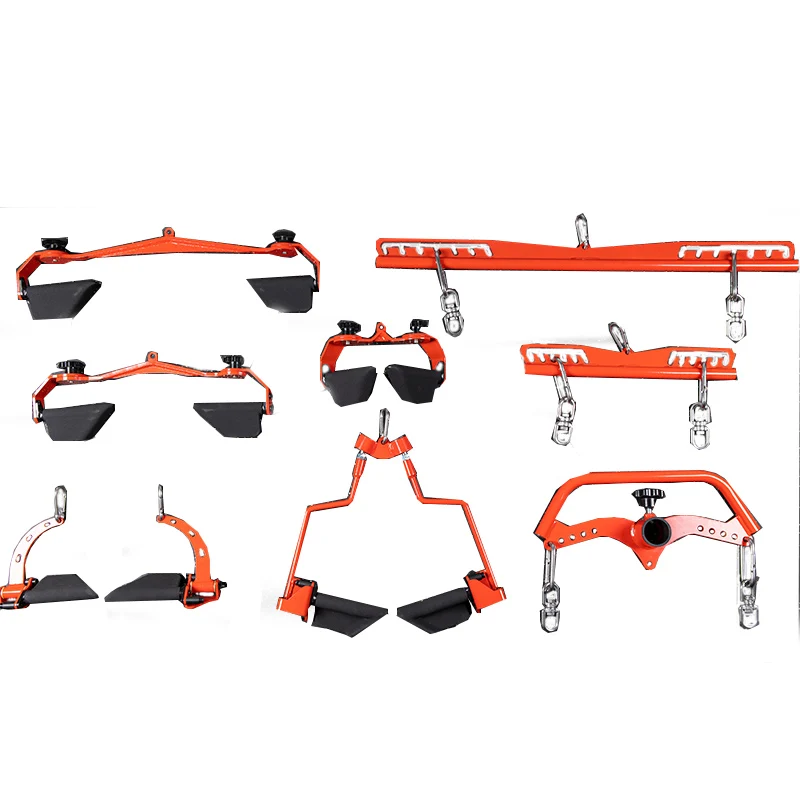 LDH - Gym Lat Pulldown Attachments Straight Pull Down Bar Double D Row Handle V-Shaped Cable Machine Attachment