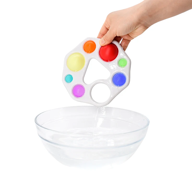 Pressing The Hand To Push Fidget The Colored Ball, Infant Decompression Silicone Fidget Sensory Toy Bubble Popping