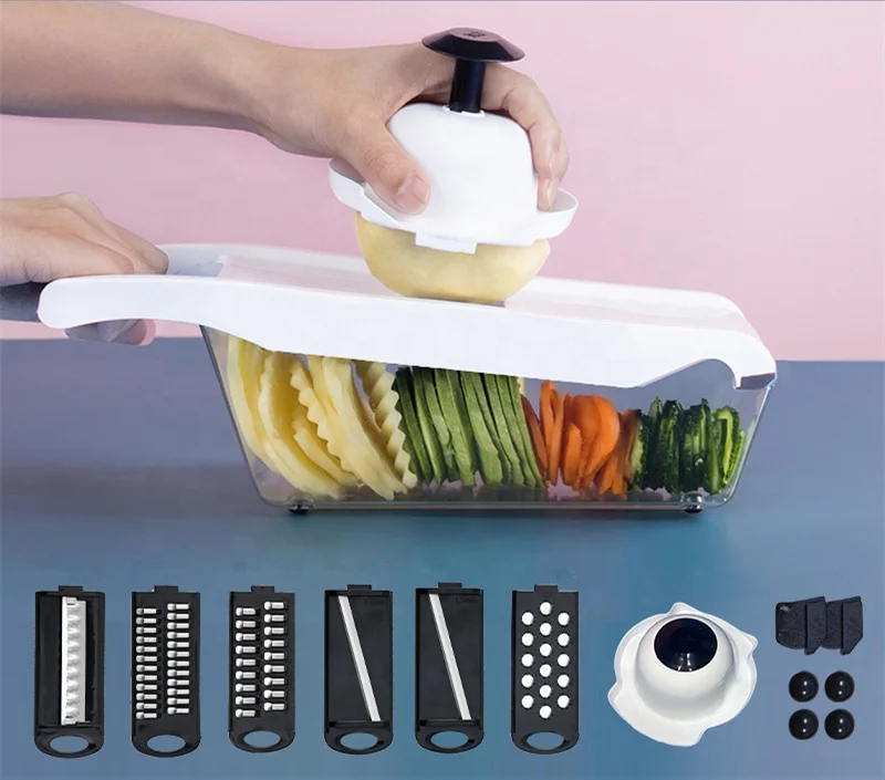 Kitchen gadgets 2019 multi-Function manual Vegetable chopper/ Shredder /Slicer/cutter salad spinner