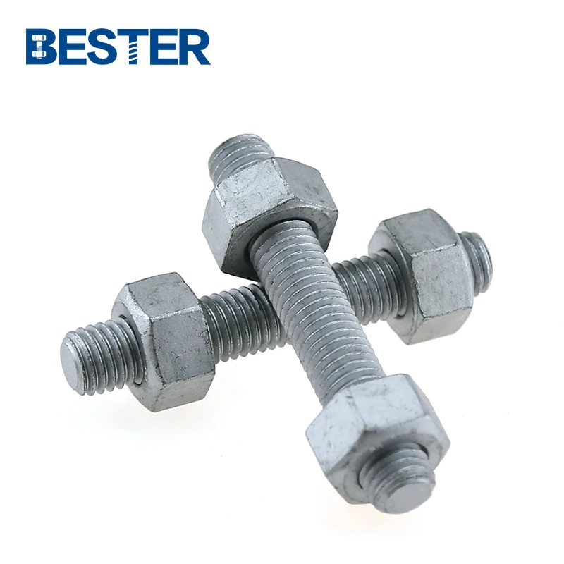 Оцинкованный горячим способом Xylan PTFE ASTM A193 B7 La320 L7 A194-2h гр. 7 шпилька болт и гайки