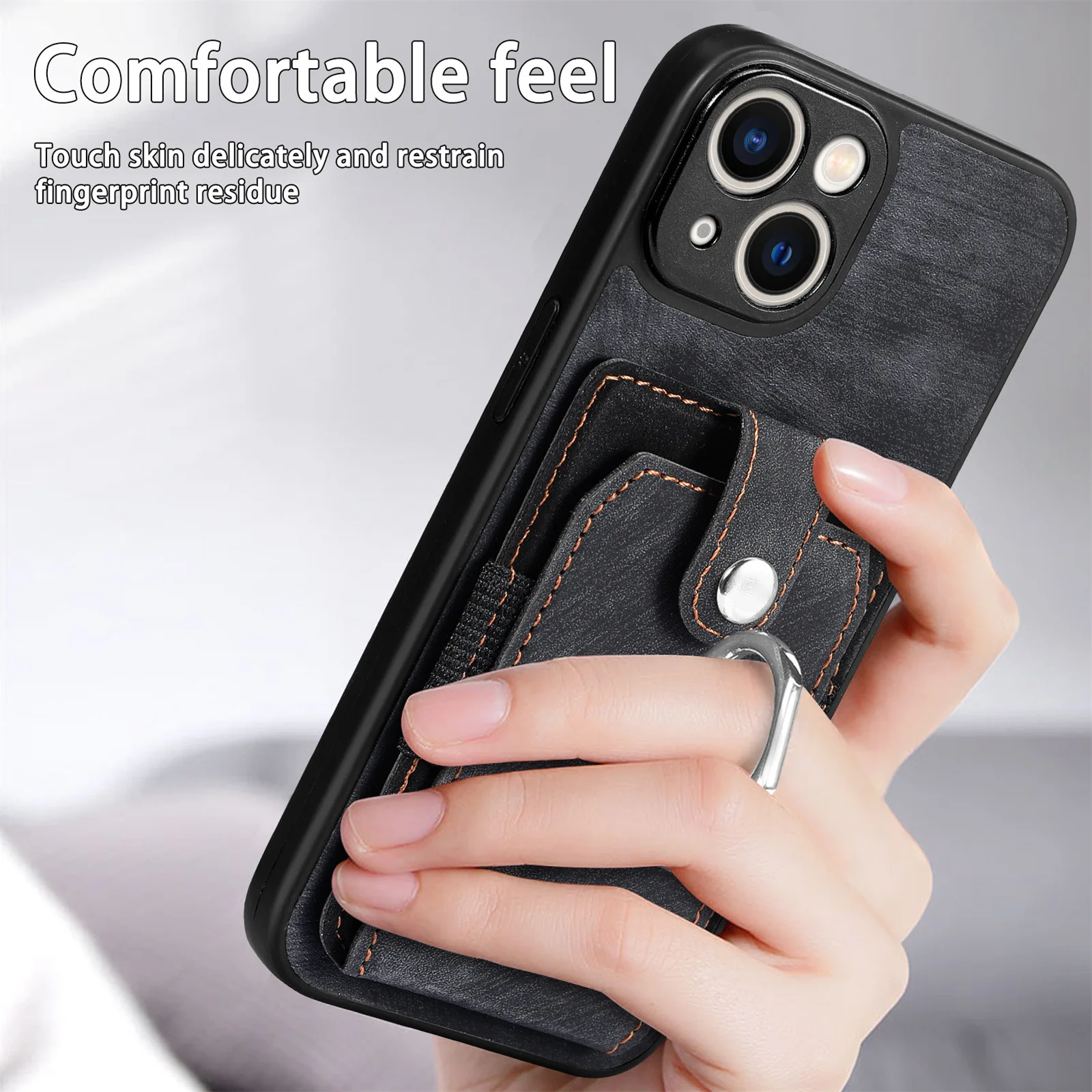 Ready to Ship Wholesale Phone 14 Pro Max Cover Leather Mobile Phone Cases Buckle Ring Mobile Phone Leather Case