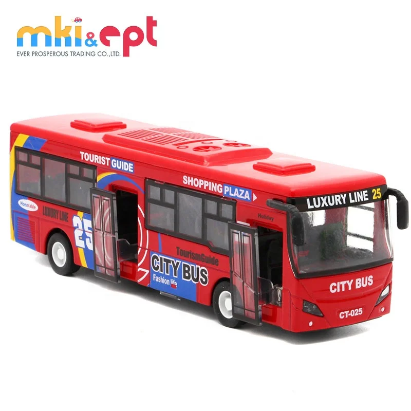EPT 6Pcs Alloy City Light Sound Pull Back Toy Small Model Scale Buses School Gifts Cars Trucks Kid Alloyed Boy Diecast Toy Buses