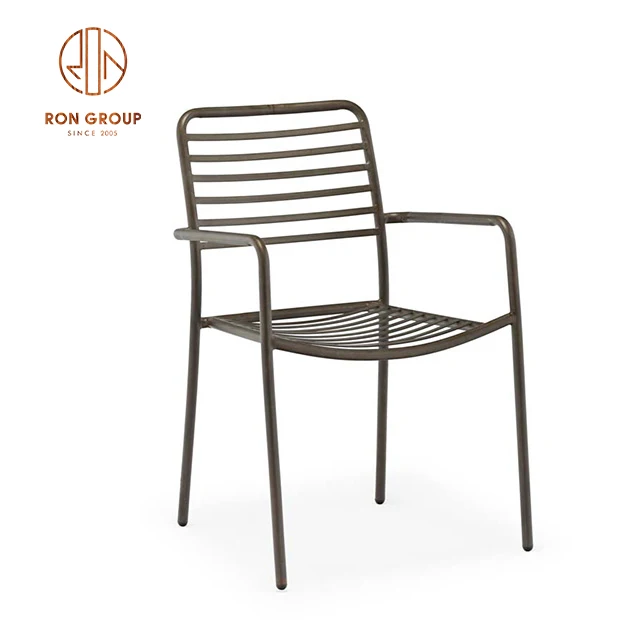 Wholesale Cheap Outdoor Garden restaurant Furniture Courtyard Silver metal Wire Dining chairs With Seat Pad