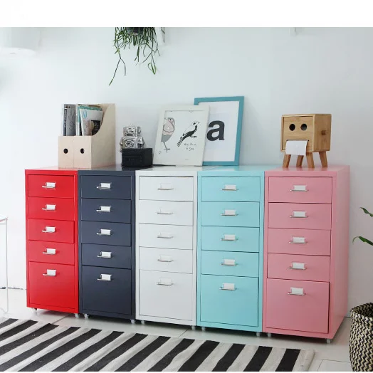 Hot sale colors trendy style home furniture filling chest steel storage five-drawer cabinet