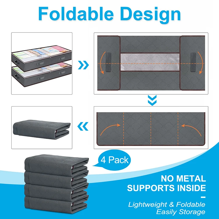 Under Bed Storage Containers, Closet Organizers and Storage Bins, Underbed Clothes Storage with Clear Window