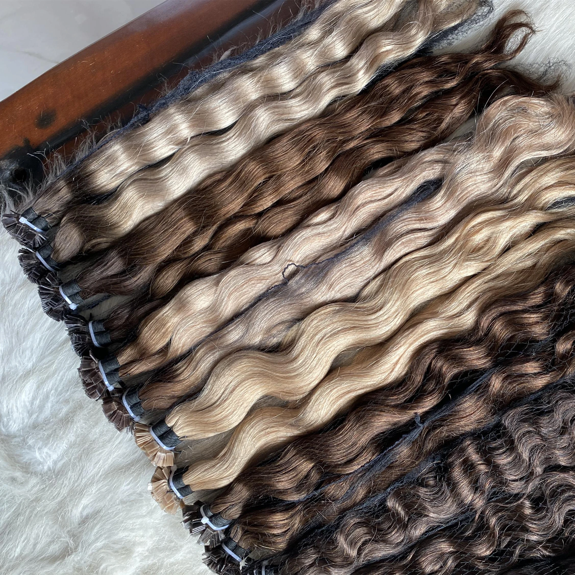 balayage color keratin prebonding brazilian human hair extension