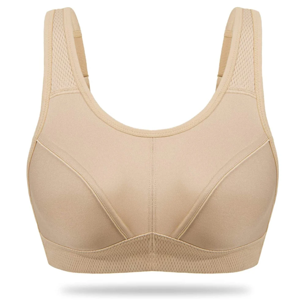 OEM Full Figure Wirefree Sports Bra Breathable Bounce Control Wide Strap Plus Size Workout Bra