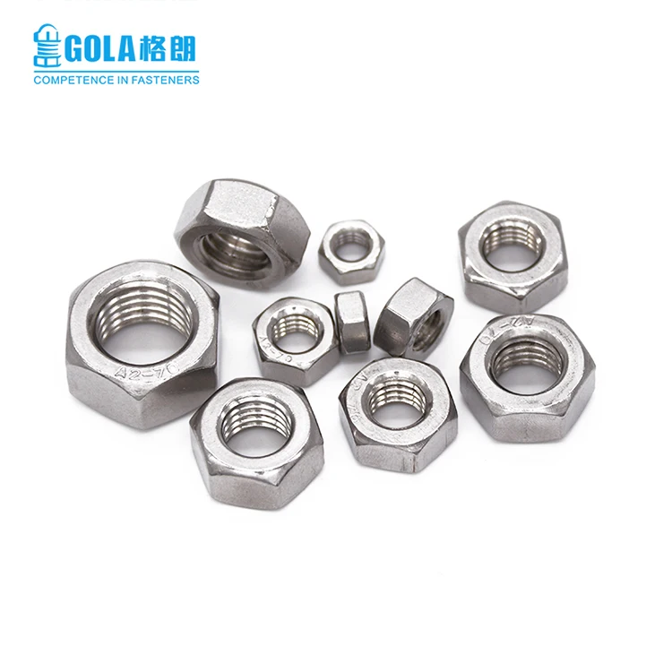 DIN934 A2 A4 70 M12 Stainless Steel Hex Nut Metric Fastener SS304 Hex Nut